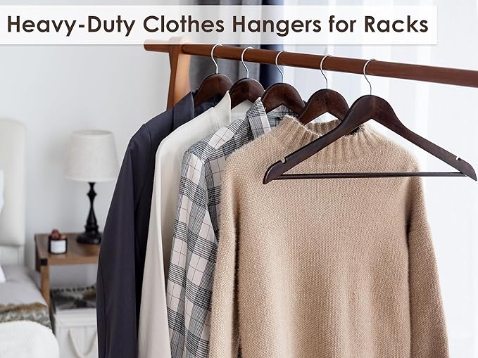StorageWorks Wooden Hangers 30 Pack, Wood Coat Hanger - Image 4
