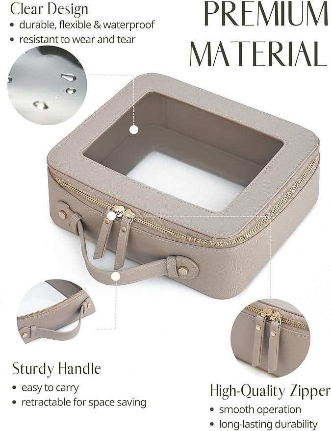 Popvibe Clear Makeup Bag Travel Cosmetic Case Transparent Toiletry Bag - Image 2