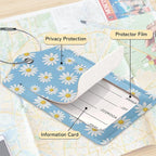 3 PCS Vintage Groovy Flowers Luggage Tags, Suitcase Tags Privacy Cover ID Label - Image 4
