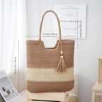 Straw Beach Bags for Women Woven Beach Tote Bag Casual Boho Large Shoulder - Image 4