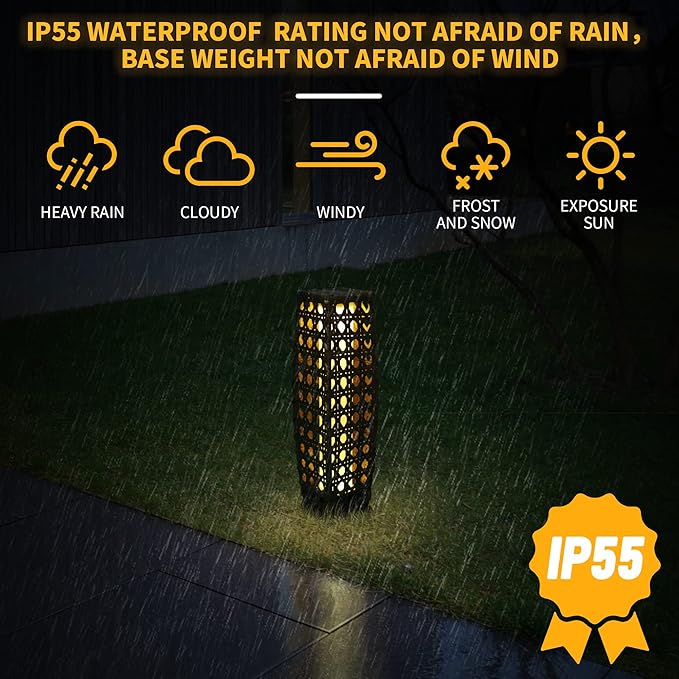 Solar Powered Outdoor Floor, 2 Piece Solar Outdoor Floor Lamps Lanterns - Image 3