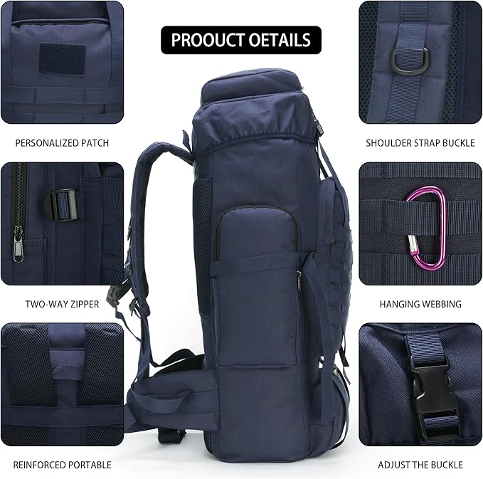 Hiking Backpack for Men 70L/100L Camping Backpack Military Rucksack Molle 3 - Image 6