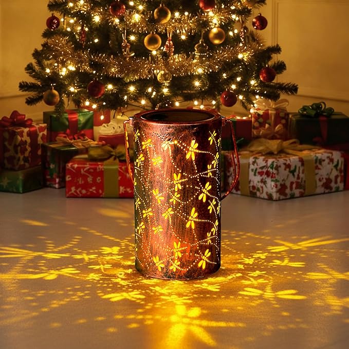 Homemory Dragonflies Solar Lanterns Lights Outdoor Waterproof, Hollowed-Out - Image 2