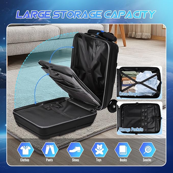 smilesun Scooter Suitcase for Kids & Adults, Foldable Carry On Travel Luggage - Image 7