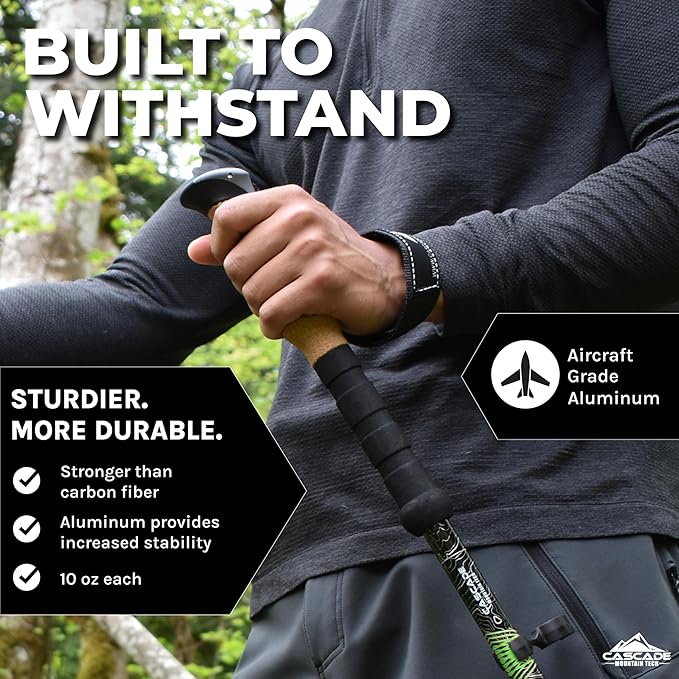Cascade Mountain Tech Lightweight Aircraft-Grade Aluminum Trekking Poles - Image 2
