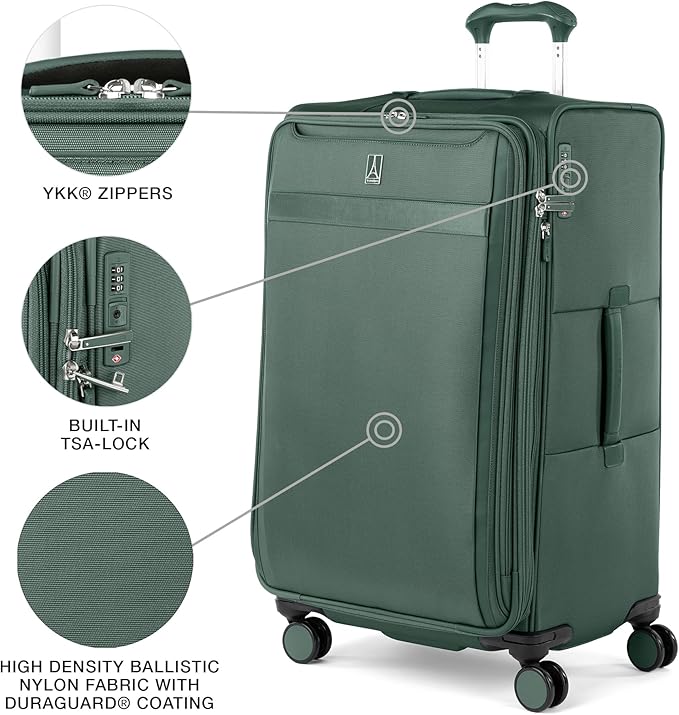 Travelpro VersaPack+ Lightweight Softside Expandable Checked Luggage, 8 Spinner - Image 3