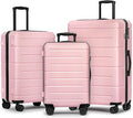 KYME Pink Luggage Sets 3 Piece Hardshell Suitcases by KYME