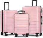 KYME Pink Luggage Sets 3 Piece Hardshell Suitcases by KYME