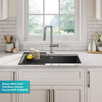 Forteza 32 inch Undermount Single Bowl Granite Kitchen Sink in Black (Single Bowl Undermount Sink / Black)