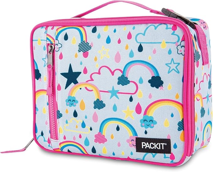 PackIt Freezable Classic Lunch Box, Rainbow Sky, Built by PackIt