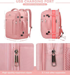 Travel Laptop Backpack for Women, 50L Expandable Extra Large Backpack, Carry On - Image 2