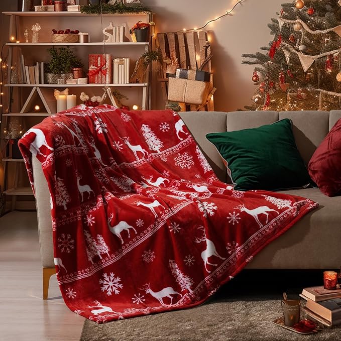 PHF Printed Fleece Throw Blanket, No Shed No Pilling Ultra Soft Plush Cozy Xmas - Image 5