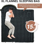 KingCamp Sleeping Bag for Adults, Cold Weather & Warm XL Big and Tall Flannel - Image 3