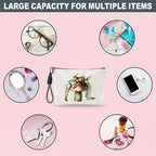 Make Up Bag For Woman, Cosmetic Bag With Hand Strap - Han-drawn Little Fairy - Lined Toiletry Bag - Retro Theme Pouch, Organizer With Zipper, Women Essentials & Accessories - B02
