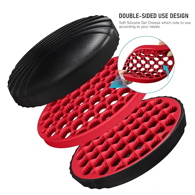PARAO-Silicone Curling Brush,Magic Wave Afro Comb,Two Sides InterchangeTwist Tool,Hair Curler Brush For Men Women Boy Girl,2-Piece Set（Red）