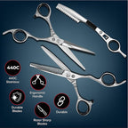 Saki Ha Professional Hair Shears Set 6.0 Inch - Includes Hair Scissors, Thinning Shears and Razor - Handmade from Japanese Steel