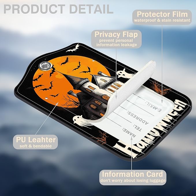 2 Pack Bat and Ghost Luggage Tags - Image 3