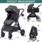Baby Stroller 2 in 1 Newborn Convertible Stroller Bassinet - Image 8