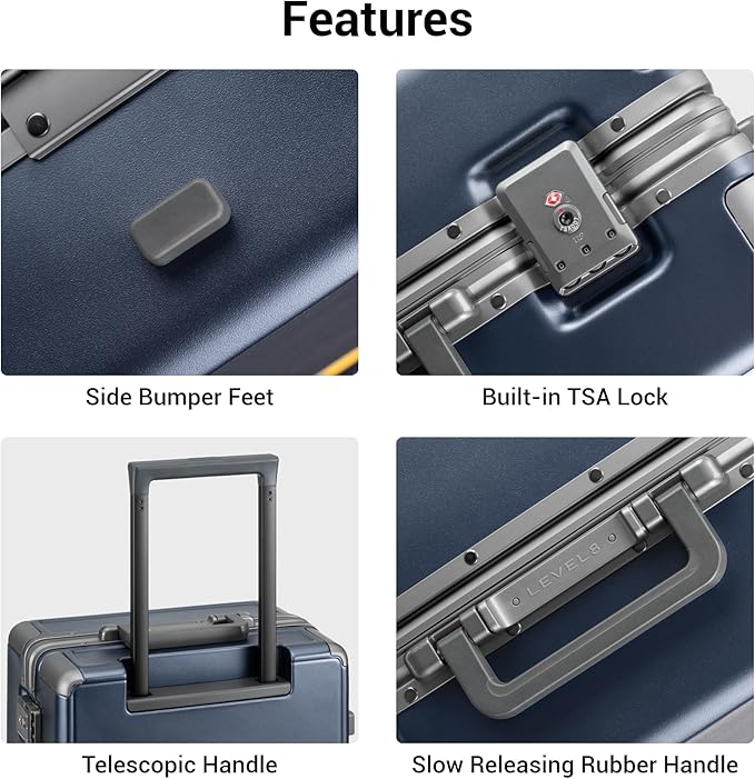LEVEL8 Carry On Luggage Airline Approved Zipperless - Image 8