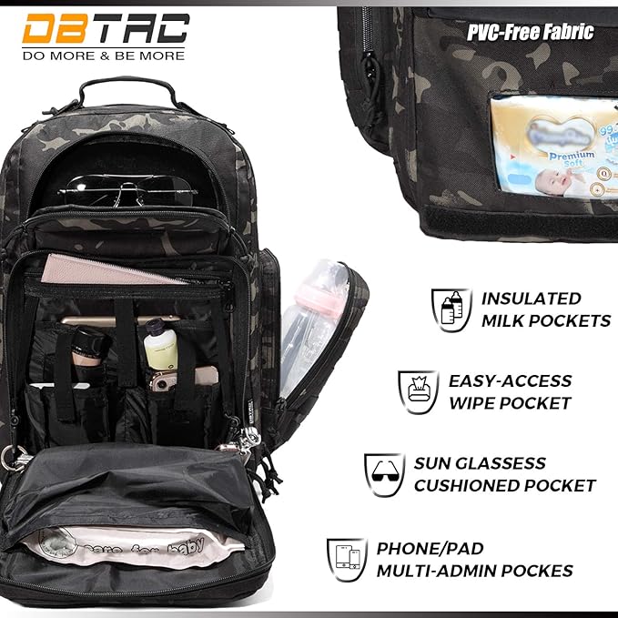 Diaper Bag Backpack for Dad, DBTAC Large Baby Nappy Bag for Men w/Changing Mat - Image 5