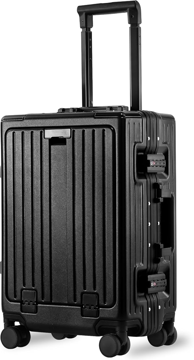24 Inch Check-In Luggage Aluminum Frame Zipperless Luggage, Hard Shell Suitcase by VentureVault
