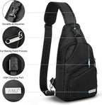 AMJ Crossbody Sling Bag Men Women, Casual Shoulder Backpack, Chest Daypack - Image 3
