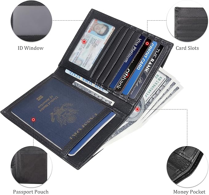 Polare RFID Blocking Napa Leather Passport Holder Travel Wallet - Image 5