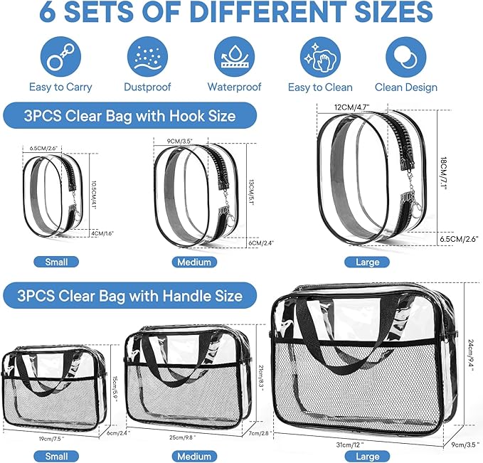 XEWEA Clear Travel Toiletry Bags & Small Electronic Accessories Organizer Case - Image 2
