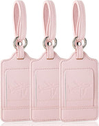 Teskyer Luggage Tags, 3 Pack Premium PU Leather Luggage Tags by TESKYER