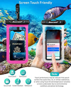 Hiearcool Universal Waterproof Phone Pouch, IPX8 Cell Phone Waterproof Case Up - Image 6