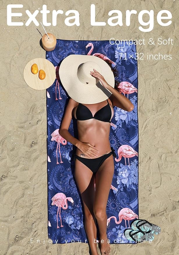 4 Pack Microfiber Lightweight Beach Towel Sand Free Quick Dry Absorbent Thin - Image 3