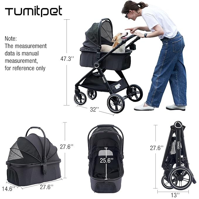 Tango Pet Stroller, 2 in 1 Dog Stroller - Image 2