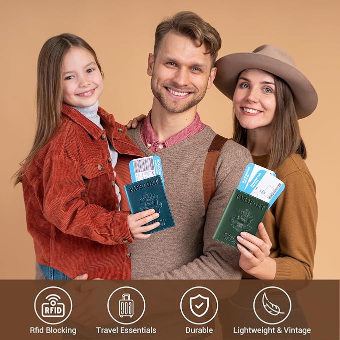 BIAOTIE Premium Leather Passport Holder Covers, Rfid Travel Wallet Passport - Image 6