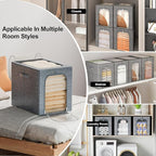 GoMaihe Clothes Storage Bins Metal Frame: 55L Extra Large Stackable Closet - Image 7