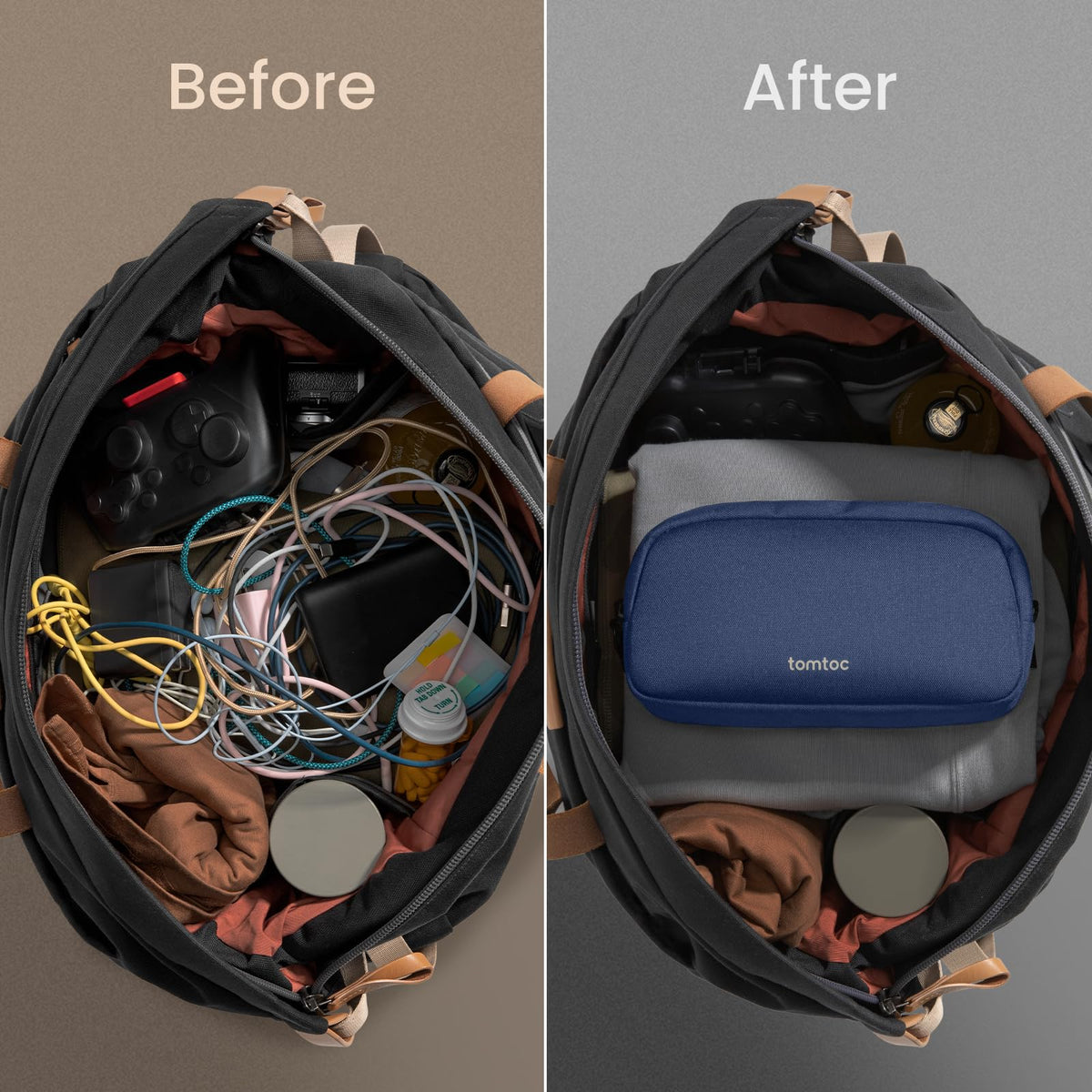 Electronics Organizer Travel Case (Navy Blue / Small)