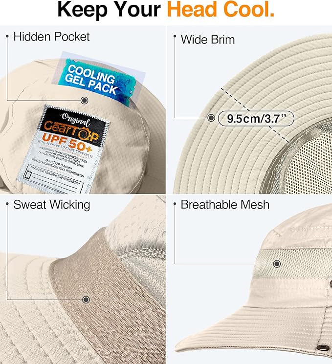 GearTOP Safari Sun Hat for Men and Sun Hats for Women UV Protection UPF 50+ - Image 3