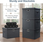 Large 17" 36 Quart Collapsible Stackable Storage Bins - Image 3