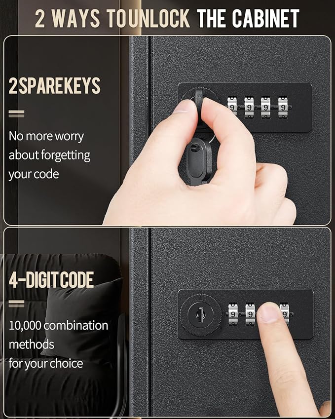 Uniclife 60 Position Key Cabinet Steel Security Storage Box - Image 5