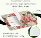 2 Pcs Peony Pink Flowers Retro Luggage Tags, Cruise Luggage Tag - Image 4
