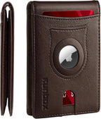 RUNBOX AirTag-Wallet-Mens-Slim-RFID Blocking Wallets Leather by RUNBOX