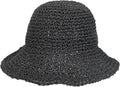 Womens Wide Brim Straw Sun Hat Foldable Floppy Crochet Beach Hat by Voilipex