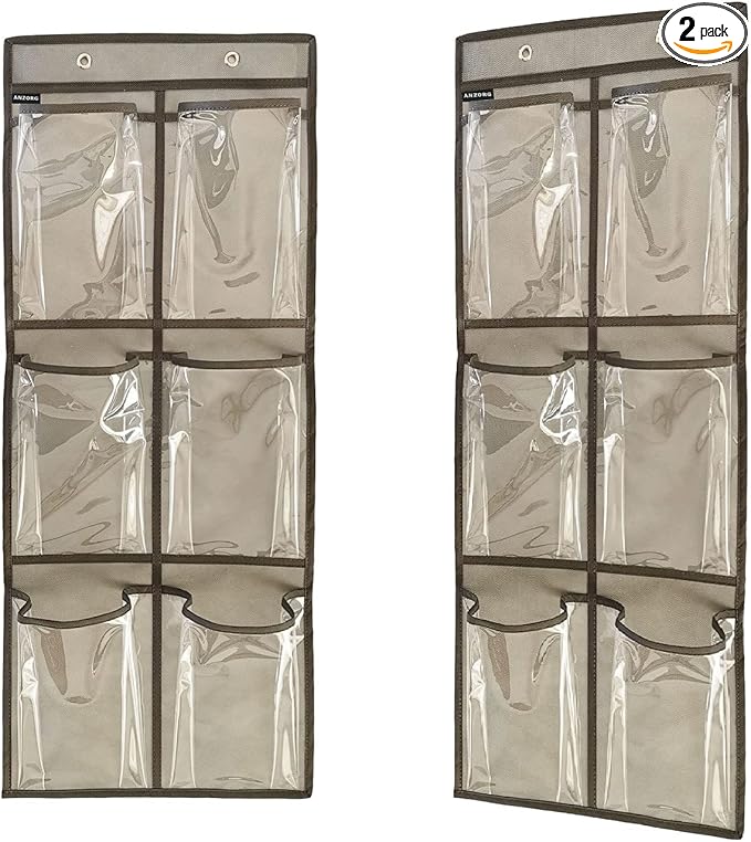 2 Packs Over The Door Hanging Closet Shoes Holder Organizer Shoe Storage Shoe by ANZORG
