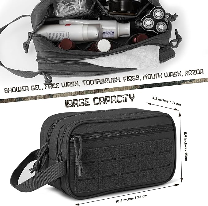 QT&QY Tactical Toiletry Bag For Men Hygiene Bag EDC Military Tool Molle Pouches - Image 2