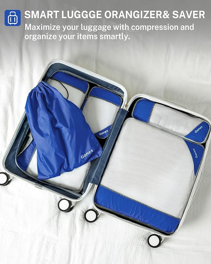 Compression Packing Cubes, Gonex Extensible Storage Mesh Bags Organizers - Image 6