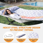 2 Person Outdoor Hammock with Stand, Cotton Rope Hammock with Polyester Pad - Image 5