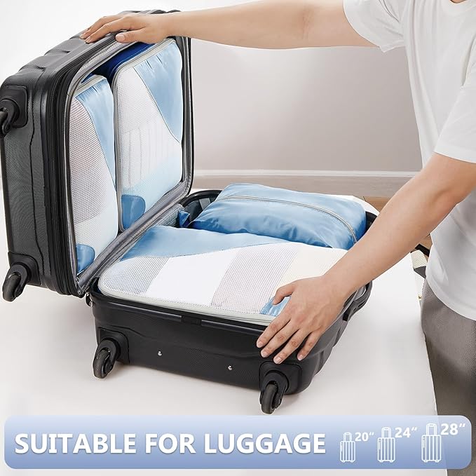 8 Set Packing Cubes for Travel, Gifts for Women Mom, Anti-Tearing Suitcase - Image 5