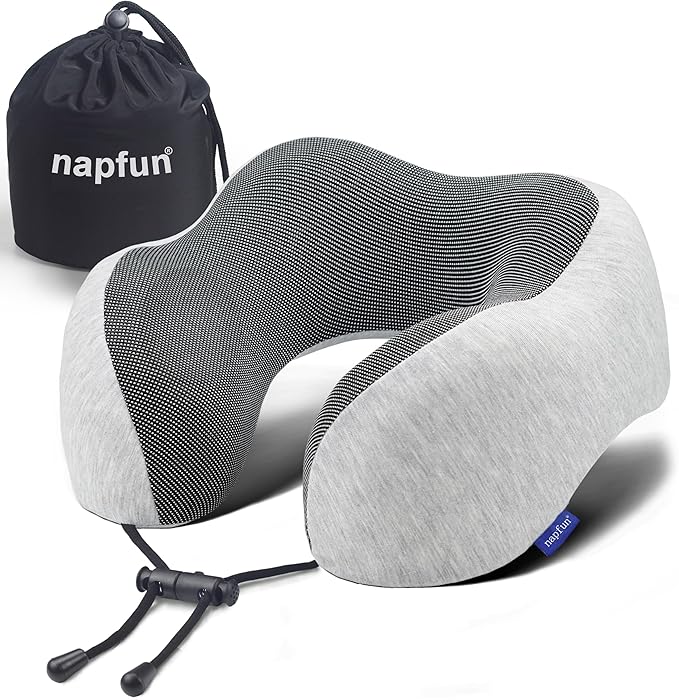 napfun Neck Pillow for Traveling, Upgraded Travel Neck Pillow for Airplane 100% by NAPFUN