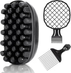 Belongtous Premium Twist Hair Sponge Brush, Twist Styler Comb Set for Men & Women, Metal Brush Pick and Twist Comb for Afro, Curly, Coiled, Short Hair