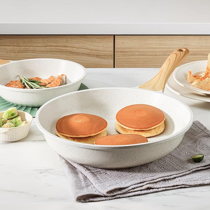 SENSARTE Nonstick Ceramic Frying Pan Skillet, 12.5 Inch Omelet Pan, Healthy Non - Image 9