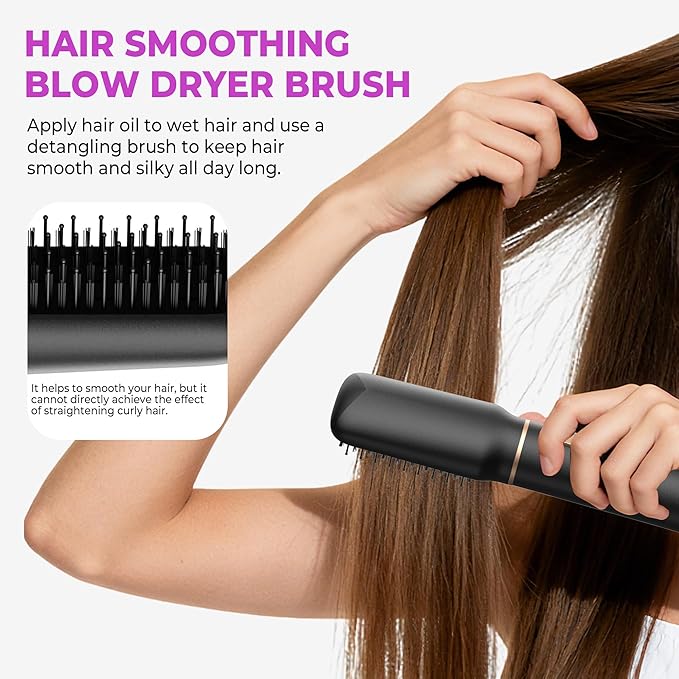 UKliss 5 in 1 Hair Styler & Blow Dryer Brush, Upgraded Detachable Hair Dryer Brush with Negative Ion, Air Curling Wrap for Drying, Curling, Straightening & Volumizing, Styling Tools for All Hair Types